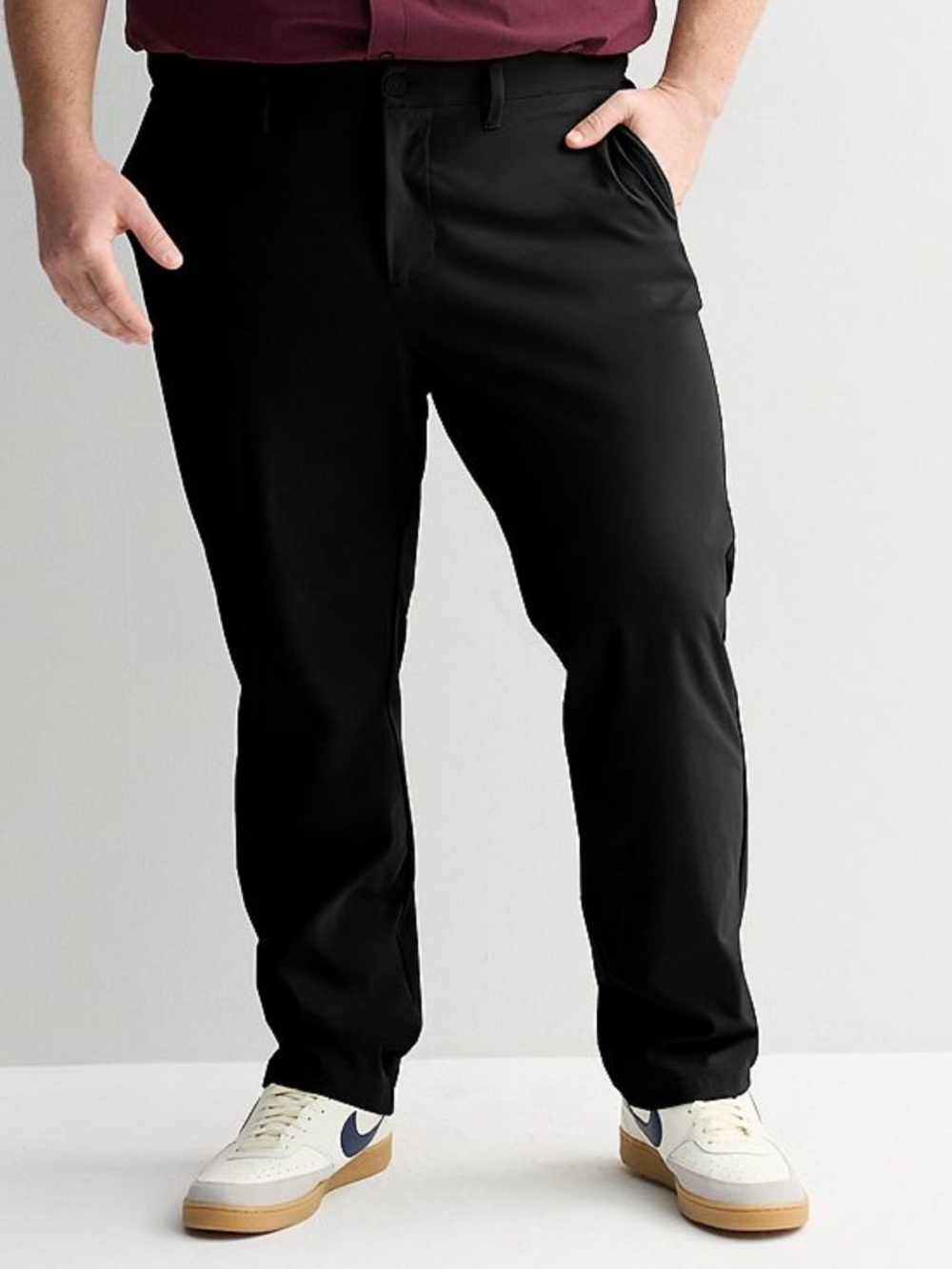 Men's Black Dress Pants - Classic Tailored Fit 44x30